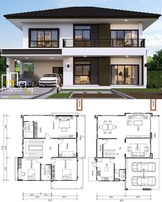 three story house plan with 3 bedroom and 2 bathrooms