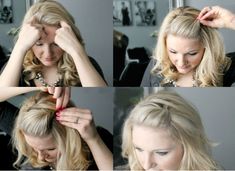 Pinned Bangs, Easy Hair Styles, Bobby Pin Hairstyles, Work Hair, Peinados Recogidos, Super Hair, Bobby Pin