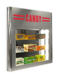 a candy vending machine with many different flavors