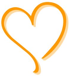 an orange heart shape with the word love in it's center, on a white background