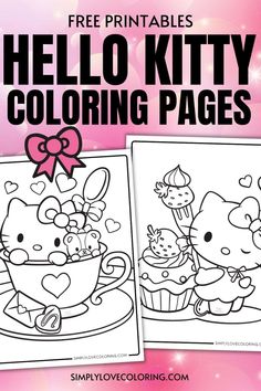 hello kitty coloring pages with the text free printables