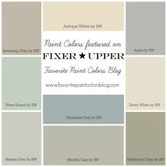 several different shades of paint with the words fix upper and lower in white, blue, gray