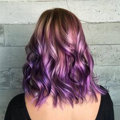 Purple Hair Tips, Purple Highlights Blonde Hair, Funky Colors, Colored Hair Tips, Peekaboo Hair, Cute Hair Colors