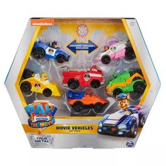 the paw patrol movie vehicles are in their packaging