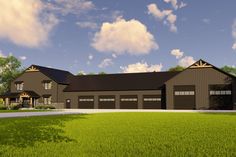 this is an artist's rendering of a two - story barn style home in the country