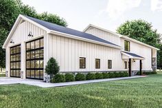 this is an artist's rendering of a modern barn style home