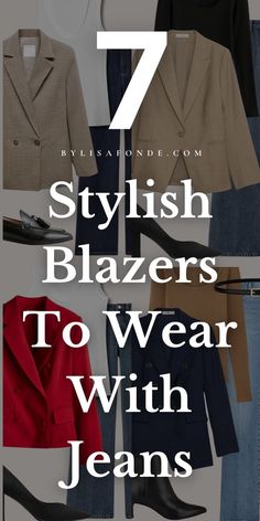 How To Style A Blazer With Jeans, Jeans Blazer Outfit, Stylish Blazers, Blazer Outfit Ideas, Khaki Blazer, Jeans Blazer, Faded Black Jeans, Best Blazer, Burgundy Blazer