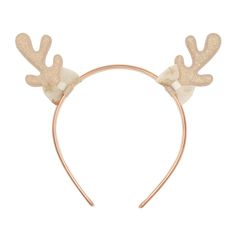 The sweetest headband to add a little festive shimmer to your Christmas! These pale pink glitter reindeer ears are adorned with gold tulle bows on each side. They are set securely onto a rose gold PU-covered band, which is designed to provide a comfortable fit for little heads. Matching clips, ponies, and star bar clips also available. Rockahula Kids Made using recycled ribbon. Not suitable for children under 36 months due to small parts. Style code: X530 Kids Tool Bench, Reindeer Ears, Glitter Reindeer, Twin Strollers, Gold Tulle, Festival Headband, Child Bike Seat, Activity Cube, Stroller Organizer