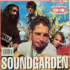 the cover of soundgarden magazine with an image of two men and one woman