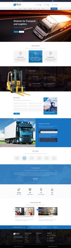 the website design is designed to look like a truck