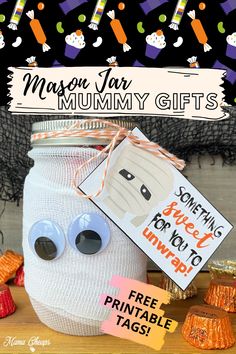 mason jar crafts for kids with free printable tags to make them look like they're