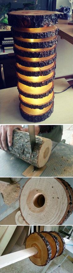 the process of making a vase out of wood