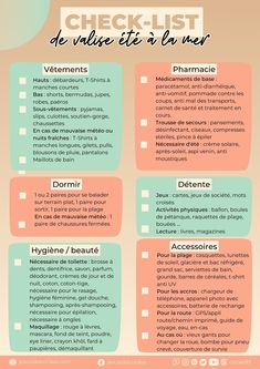 a checklist with the words in french and english on it, including vitamins