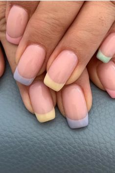 Stars Nails, Gel French Manicure, French Manicure Nails, Colorful Nails, Her Nails, Nails French, Nail Swag, Easter Nails