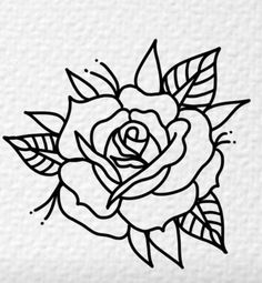 a black and white rose tattoo design