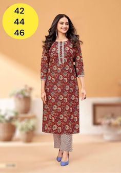 Material: cotton made in India sizes are given by Bust measurement (inches) Cotton Kurti Set, Kurti Set, Cotton Kurti, Womens Clothing Tops, Pure Cotton, Jewelry Earrings Dangle, Favorite Outfit, Art Collection, Bathing Beauties