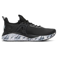 Elevate your workout game with the Puma Pacer 23 Marble Women’s Running Shoe! This lace-up athletic style features a breathable mesh upper and a cushioned insole for optimal comfort and support. The lightweight outsole allows smooth strides while you pace yourself in the Puma Pacer 23 Marble Women’s Running Shoe! $59.97 Low-top Puma Running Shoes For Training, Black Puma Running Shoes, Puma Low-top Training Running Shoes, Black Slip-on Running Shoes With Breathable Mesh, Black Lace-up Puma Running Shoes, Workout Games, Puma Women, Black Running Shoes, Thick Heels