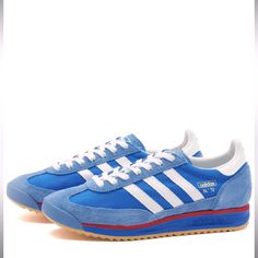 Nwt Sz 6.5 (Uk:5/Eu:38) Adidas Sl 72 Rs Color: “Blue & Core White & Better Scarlet” Adidas Rewinds To The Summer Of 1972, A Pivotal Moment When The Groundbreaking Sl 72 Debuted, Instigating A Shift In The Running Shoe Landscape With "Sl" Symbolising Super Light, For Runners Seeking Speed On The Track. Today, Its Story Is Being Retold For A New Generation Through This Rework. Modern Tweaks Include Reshaped Proportions Based On A Fresh Last For The Perfect Fit And An Updated Iconic Toe Box With A Retro Blue Adidas Sneakers, Blue Adidas Shoes, Scarlett Color, Adidas Sl 72, Blue Core, Adidas Blue, Blue Adidas, New Generation, Running Shoe