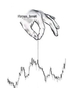 a drawing of a hand holding a stick with the word cotton forest on it, above an ascending chart