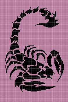 Spider Alpha Pattern, Crochet Scorpion, Scorpio Cross Stitch, Koi Alpha Pattern, Crochet Grid Patterns Horror, Scorpion Alpha Pattern, Miyuki Beads Pattern, Graph Paper Drawings, Plastic Canvas Books