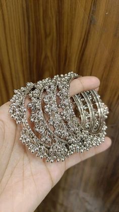 Silver Jewellery Indian Bangles, Cute Bangles, Desi Bangles Aesthetic, Churiyan Bangles Aesthetic, Silver Bangles Aesthetic, Indian Bangles Aesthetic, Silver Aesthetic Jewelry, Desi Bangles, Aesthetic Bangles