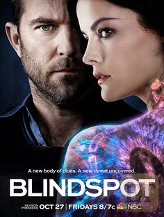 the poster for blindspot shows a man and woman looking at each other with their eyes closed