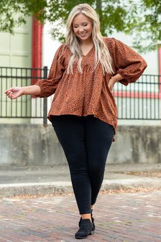 This top has a fierce leopard pattern with neutral colors you can style for every occasion! It's comfortable for all-day wear with a flowy fit, and the cutest neckline! Pair this top with skinnies and booties for an easy everyday look!   100% Polyester Take A Breath, Model Fits, Leopard Pattern, Fall Festival, Losing You, Neutral Colors, Everyday Look, Bold Colors, Peplum Top