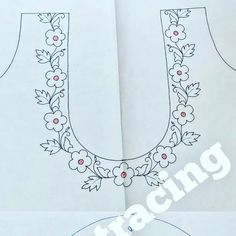 the letter u is made up of flowers and leaves, along with an embroidery pattern