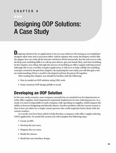 a white paper with the title designing oop - solutions a case study on it