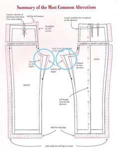 the pattern is shown with instructions for how to sew it and how to cut it