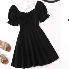 Excellent Condition Never Worn Like New School Dance Dresses, Front Knot Dress, Cute Black Dress, Cute Dress Outfits, Shein Outfits, Dress For Short Women, Really Cute Outfits, Dresses For Teens, Trending Dresses