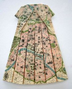 a dress made out of old maps