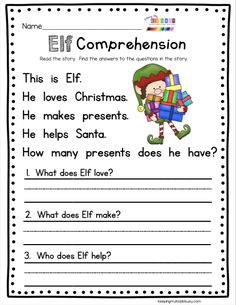 an elf worksheet with the words ef and christmas presentes on it