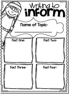 an informive writing form for students to use on their own worksheet,