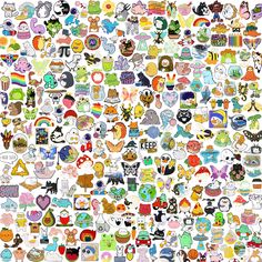 an image of many different stickers on a white background