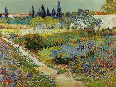 an image of a painting that is in the style of van goghn's garden