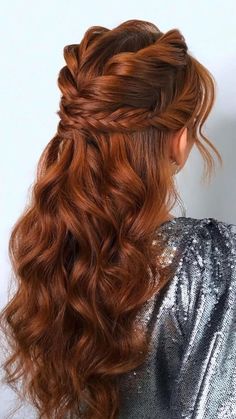 Hoco Hair Ideas, Hairdo For Long Hair, Wedding Hair And Makeup, Ginger Hair, Aesthetic Hair, Bridesmaid Hair, Pretty Hairstyles, Hair Looks, Hair Tutorial