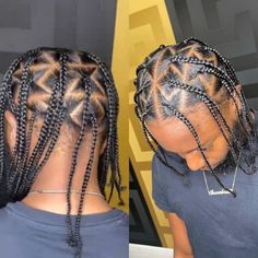 Quick Male Braids, Male Freestyle Braids, Male Individual Braids, Men’s Big Single Braids, Guy Styles, Male Braids, Men's Braids, Boys Braids