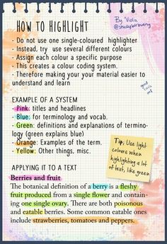 a poster with the words how to highlight written in different colors and styles on it