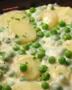 Potatoes And Peas Recipe, Creamed Peas And Potatoes, Potatoes And Peas, Creamed Peas, Creamed Potatoes, Vegetable Side Dishes Recipes, Pea Recipes