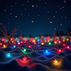 Christmas Lights on Midnight Background Christmas Bg, Christmas Design