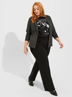 Chelsea Studio Luxe Ponte Blazer Plus Size Work, Work Blazer, Career Wear, Matches Fashion, Blazer Outfits, Professional Outfits, Notched Collar, Edgy Outfits, Business Casual Outfits