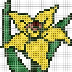 a cross stitch pattern with an image of a yellow and green flower in the center