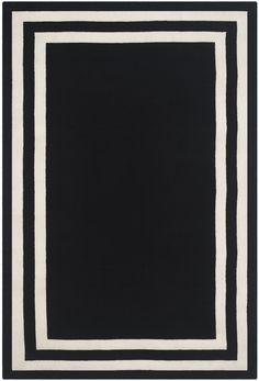 a black and white rug with an empty square in the middle, on a white background