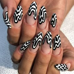 Ongles Goth, Wave Nails, Edgy Nails, Nail Swag, Fire Nails