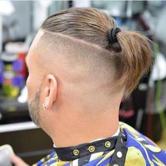 Mens Hairstyles Ponytail, Silly Hairstyles, Mens Undercut, Mens Long Hair Undercut, Homemade Tattoos