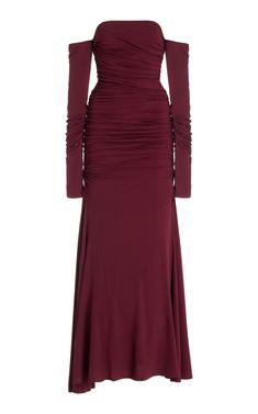 Exlusive Ina Dress By Tove | Moda Operandi Draped Silk Dress, Off The Shoulder Long Sleeve, Maxi Jersey Dress, Silk Maxi Dress, Burgundy Dress, Maxi Dress Green, Download Books, Event Dresses, Luxury Fabrics