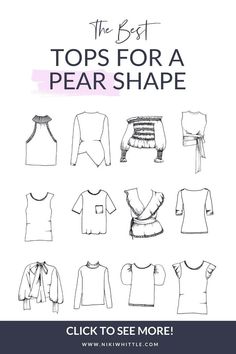 This is how to dress a pear body shape. Fashion tips and summer outfit ideas for pear shaped women to help you find the best tops for pear shaped women, and the most flattering tops for pear shape body types. Tops for small chest, tank top for pear shape. Pear body, fashion tips, pear shape fashion Classic Gold Pear-shaped Jewelry, Classic Everyday Pear-shaped Jewelry, Classic Pear-shaped Jewelry For Evening, Classic White Pear-shaped Necklace, Tops For Pear Shaped Women, Tops For Small Chest, Pear Outfits, Classic Hallmarked Pear-shaped Necklace