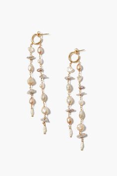 Bali Waterfall Earrings Champagne Mix – Chan Luu Latest Earrings Trends, Bali Waterfalls, Waterfall Earrings, Bali Jewelry, Unique Handmade Earrings, Cultures Around The World, Bold Earrings, Pearl Cream, Chan Luu