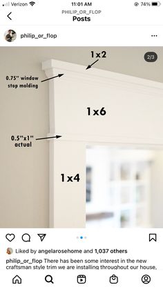 an instagram page showing the measurements for different posts